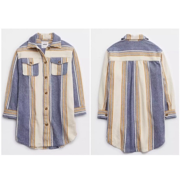 NWT AERIE heavy flannel SHACKET w/ pockets - Picture 2 of 12